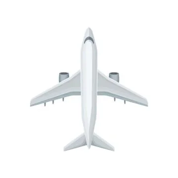 Flat vector icon of plane with two jet engines. Large air transport. Airline for Stock Illustration