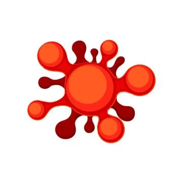 Flat vector icon of red round-shaped virus or bacteria. Structure of disease Illustrazione stock