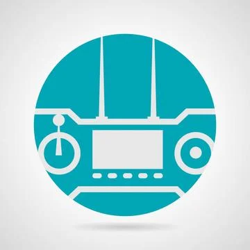 Flat vector icon for remote game controller Circle blue flat vector icon w... Stock Photos