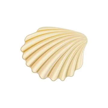 Flat vector icon of scallop. Healthy and delicious delicacy. Marine product Stock Illustration