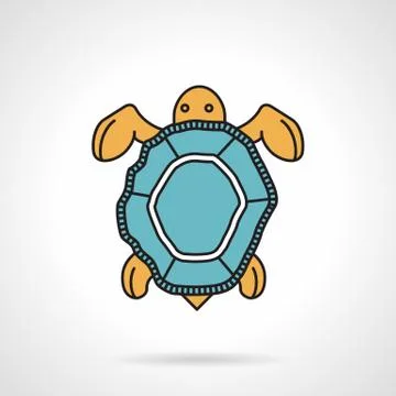 Flat vector icon for sea turtle Stock Illustration