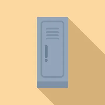 Flat vector icon of server rack with exclamation mark Stock Illustration