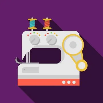 Flat vector icon for sewing machine Flat colored vector icon for modern el... Stock Photos