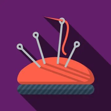 Flat vector icon for sewing. Pincushion Stock Illustration