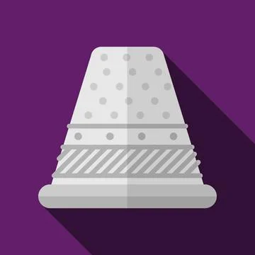 Flat vector icon for sewing thimble Flat color vector icon for gray sewing... Stock Photos