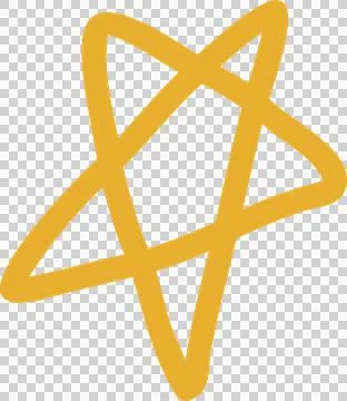 Flat vector icon is showing five golden loops forming star on transparent Stock Illustration