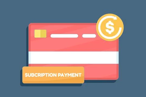 Flat vector icon of subscription payment Stock Illustration