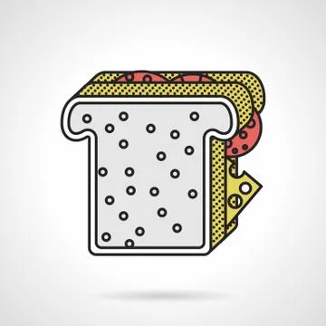 Flat vector icon for toast sandwich Stock Illustration