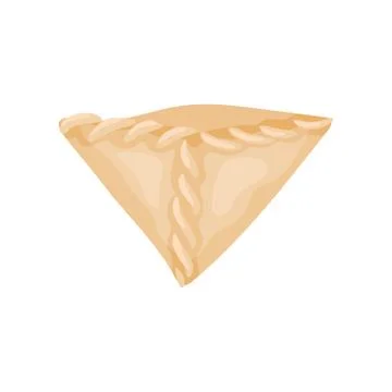 Flat vector icon of Traditional Tibetan momo. Dumpling dough of triangular shape Illustrazione stock