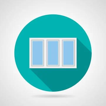 Flat vector icon for triple plastic window Round blue flat vector icon for... Stock Photos