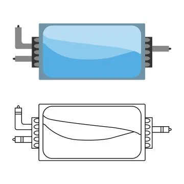 Flat vector icon of water filter. Color and sketch style. Water filter at home Stock Illustration