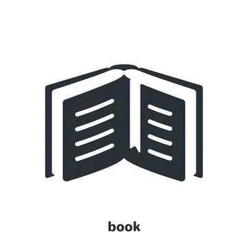 Flat vector icon on white background, open book, library or study 스톡 일러스트