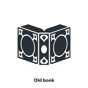 Flat vector icon on white background, opened old book, library or study Stock Illustration