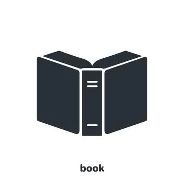 Flat vector icon on white background, open book, library or study 스톡 일러스트