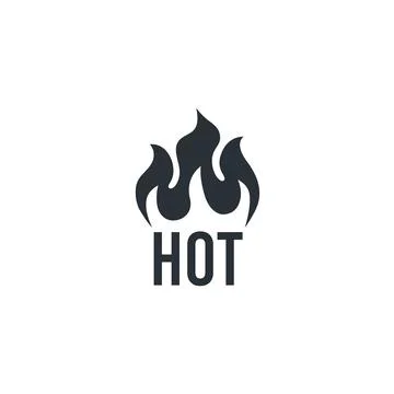 Flat vector icon on white background, word hot and fire, hot sale Stock Illustration