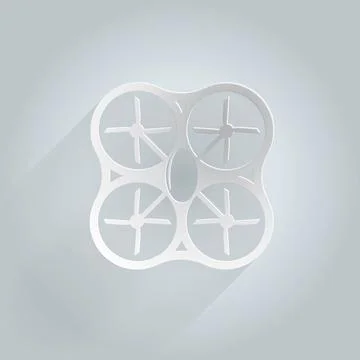 Flat vector icon for white quadrocopter Flat vector white icon for quadroc... Stock Photos