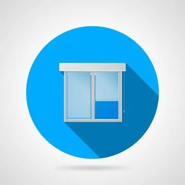Flat vector icon for window Circle blue flat vector icon for plastic windo... Stock Photos