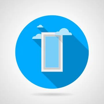 Flat vector icon for window with clouds Illustrazione stock