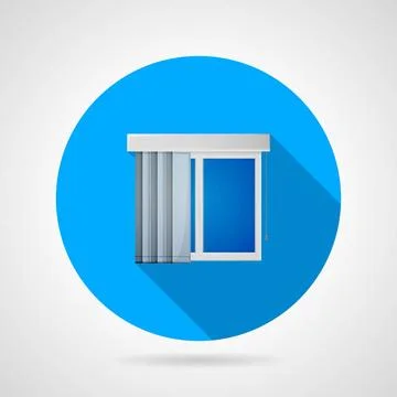 Flat vector icon for window with vertical louvers Round blue flat vector i... Stock Photos