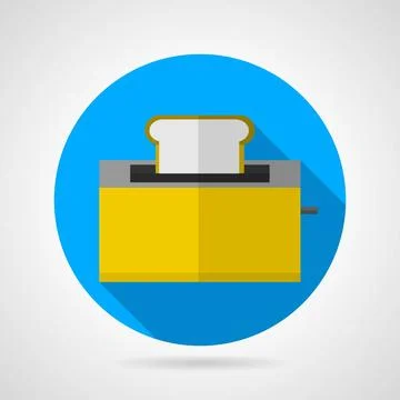 Flat vector icon for yellow toaster Circle blue flat vector icon for yello... 写真素材