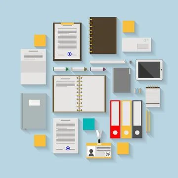 Flat vector icons for business workflow Flat icons colored vector collecti... Stock Photos
