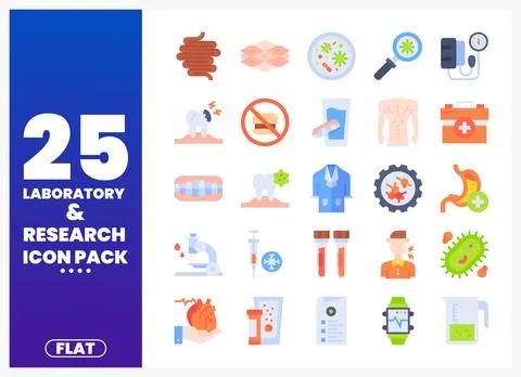 Flat vector icons for laboratory and research concepts. various medical and.. Stock Illustration