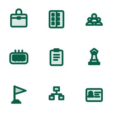 Flat Vector Icons Set for Business Management and Professional Corporate Wo.. Stock Illustration