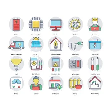 Flat Vector Icons Set of Home and Services Stock Illustration