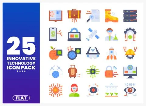 Flat vector icons of technology concepts on white background イラスト素材