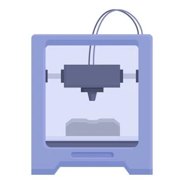 Flat vector illustration of a 3d printer during the printing process Stock Illustration