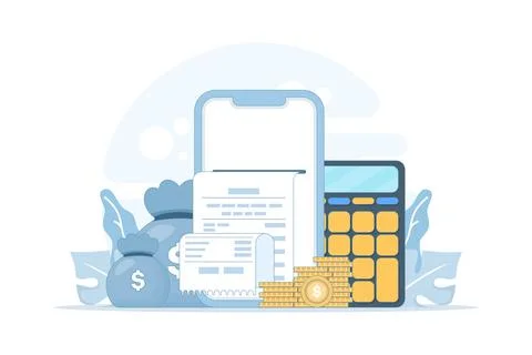 Flat vector illustration of accounting and finance concepts Stock Illustration