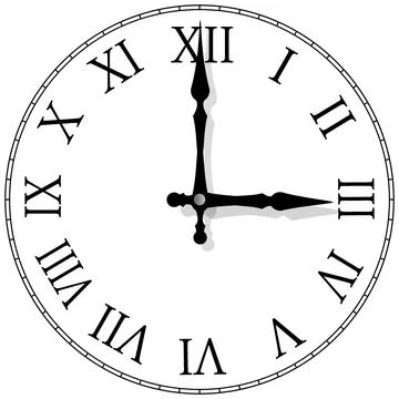 Flat vector illustration of analog clock Illustrazione stock