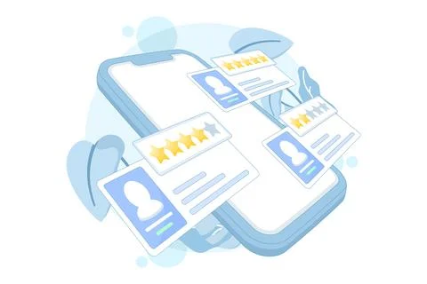 Flat vector illustration of app rating concept Stock Illustration