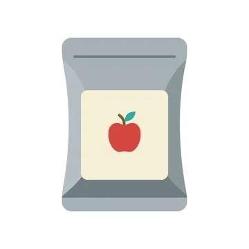 Flat vector illustration of apple snack pouch packaging Stock Illustration