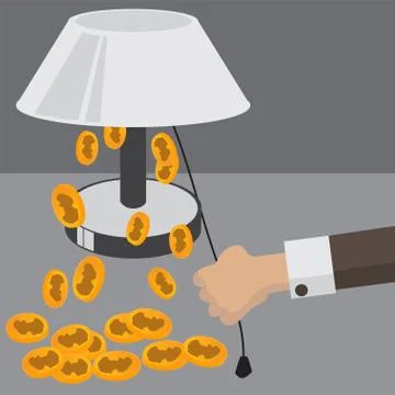 Flat vector illustration backgrounds set. Money saving . Stock Illustration