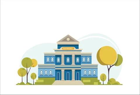 Flat vector illustration of a banking and diagramsII Stock Footage 342718117