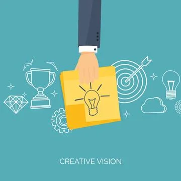 Flat vector illustration. Be a leader. Ideas generating. Creativity and teamwork Stock Illustration