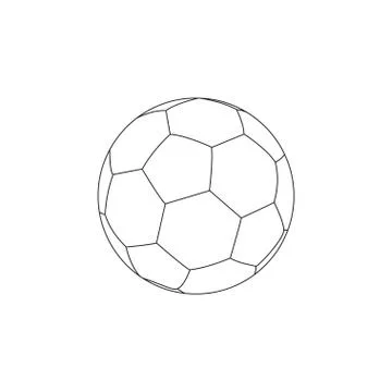 Flat vector illustration in black and white, thin line football icon Stock Illustration