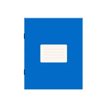 Flat vector illustration of blue school notebook. Isolated on white background Stock Illustration