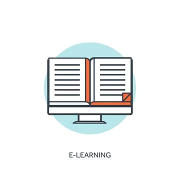 Flat vector illustration with books, flask. Study,learning concept background Illustrazione stock