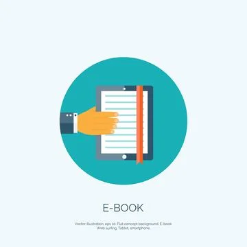 Flat vector illustration with books, flask. Study,learning concept background Stock Illustration