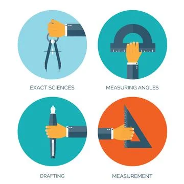 Flat vector illustration with books, flask. Study,learning concept background Stock Illustration