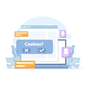 Flat vector illustration of browser cookies concept Illustrazione stock