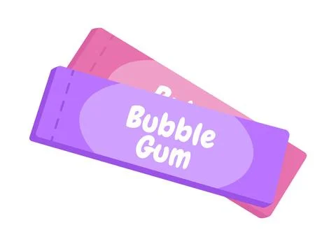 Flat vector illustration of bubble gum packages colorful bubble gum wrapper.. Stock Illustration