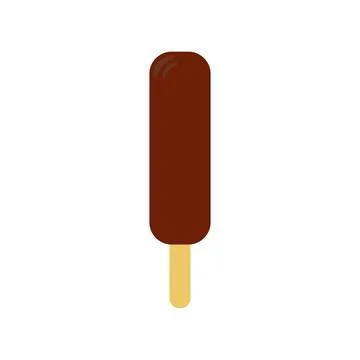 Flat vector illustration of chocolate covered ice cream popsicle bar on a sti Illustrazione stock
