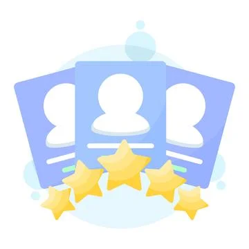 Flat vector illustration of client reviews and customer feedback Stock Illustration