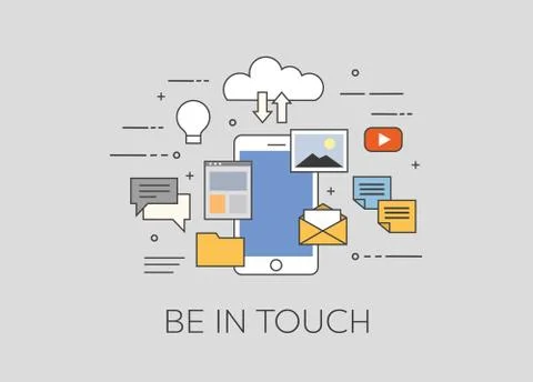 Flat vector illustration of cloud for smartphones. All in your device or in Stock Illustration