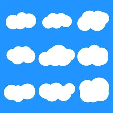 Flat Vector illustration of clouds collection. Stock Illustration