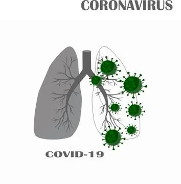 Flat vector illustration of coronavirus lungs and bacteria. World Coronavirus Stock Illustration