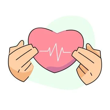Flat vector illustration, cute heart signal in heart. Illustrazione stock